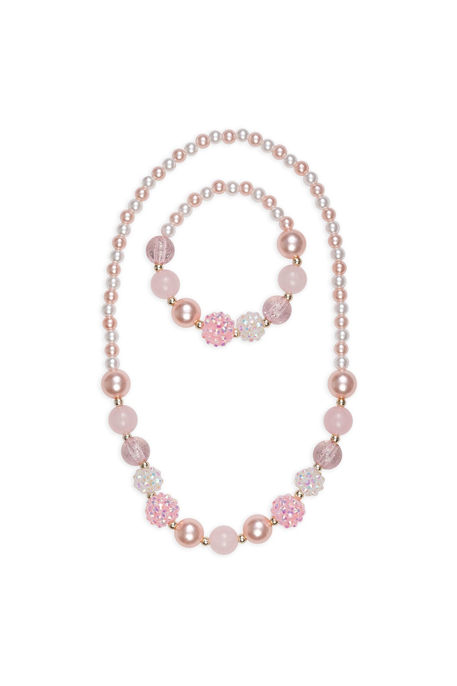 Pearly Pink Necklace & Bracelet Set by Great Pretenders #86109