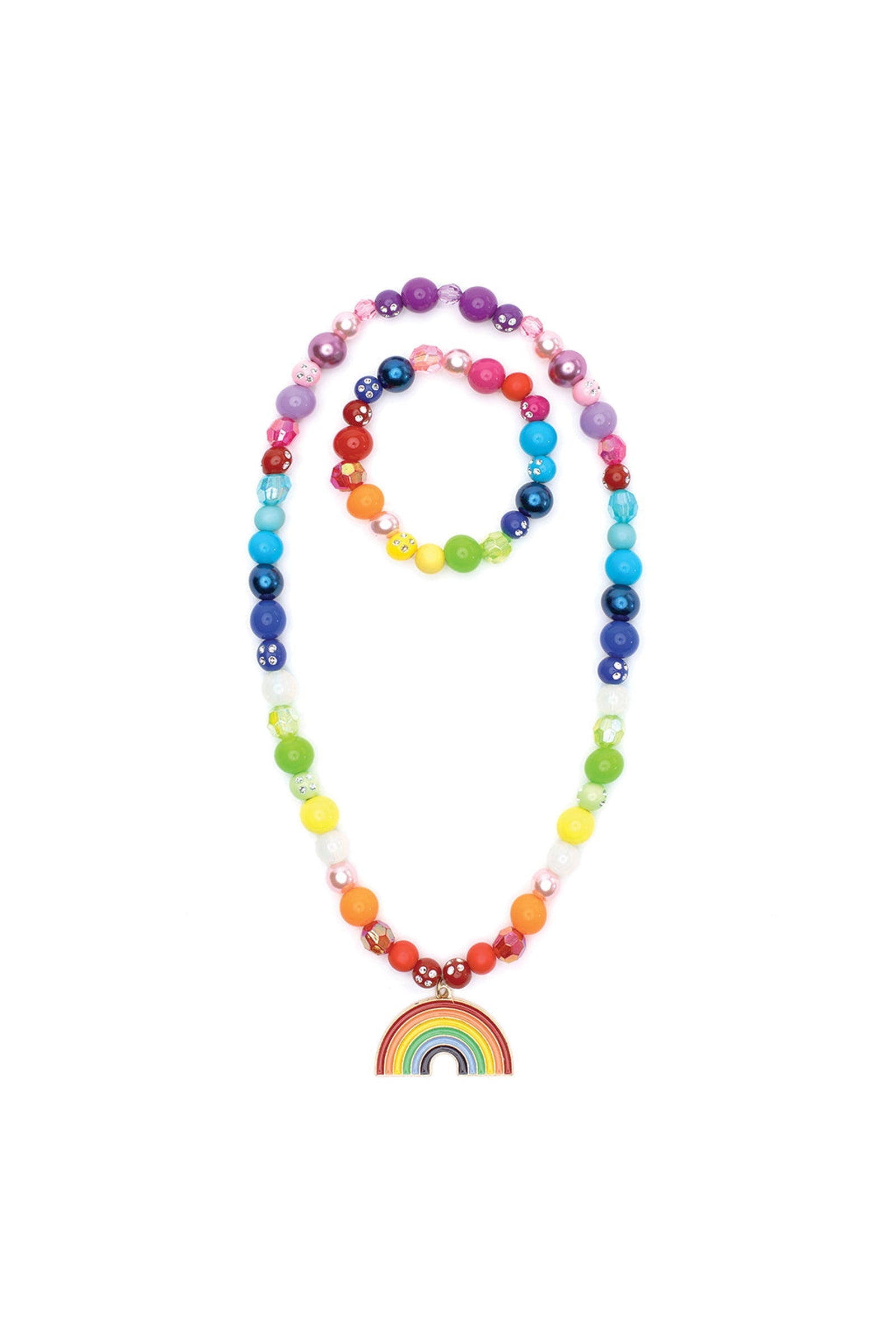 Double Rainbow Necklace & Bracelet Set by Great Pretenders #86126