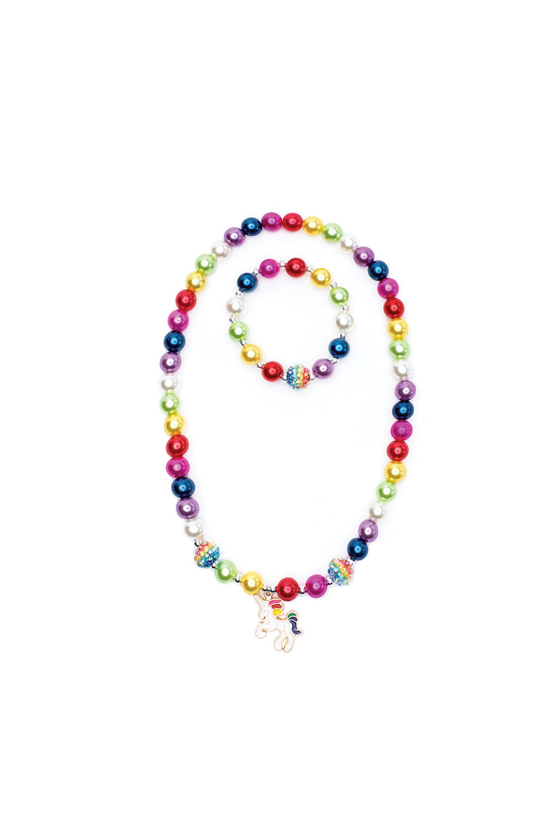 Gumball Rainbow Necklace & Bracelet Set by Great Pretenders #86128