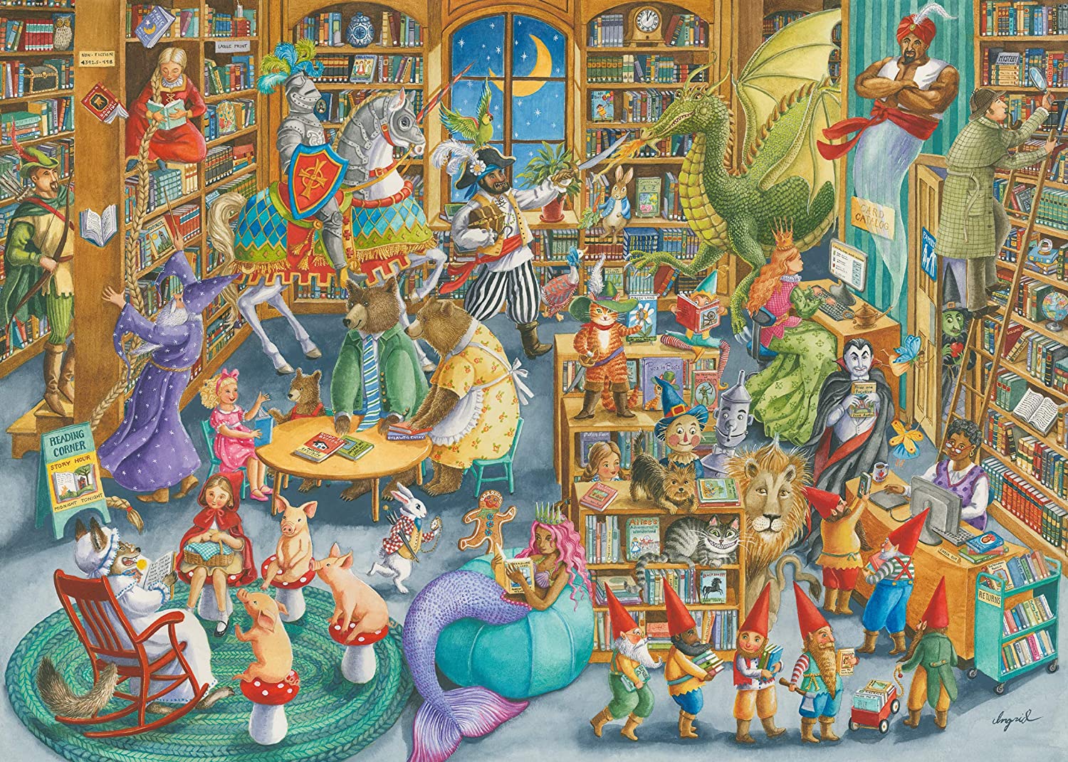 Midnight at the Library Puzzle 1,000 Pieces by Ravensburger #16455