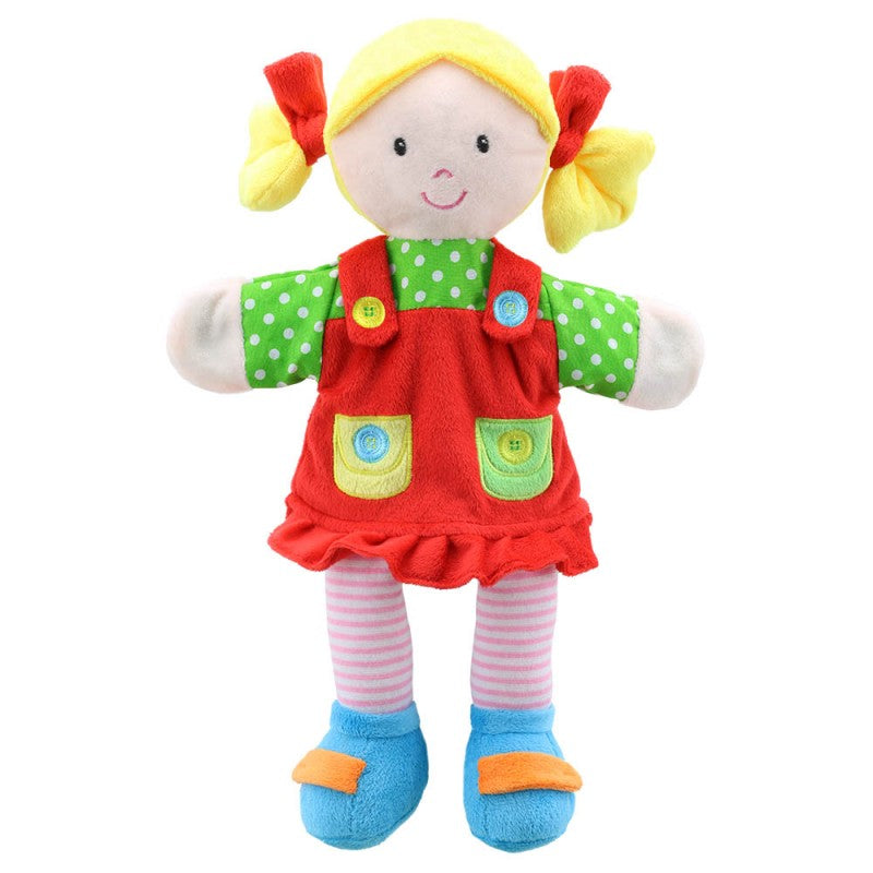 Girl in Red Outfit Story Tellers Hand Puppet by The Puppet Company #PC001906