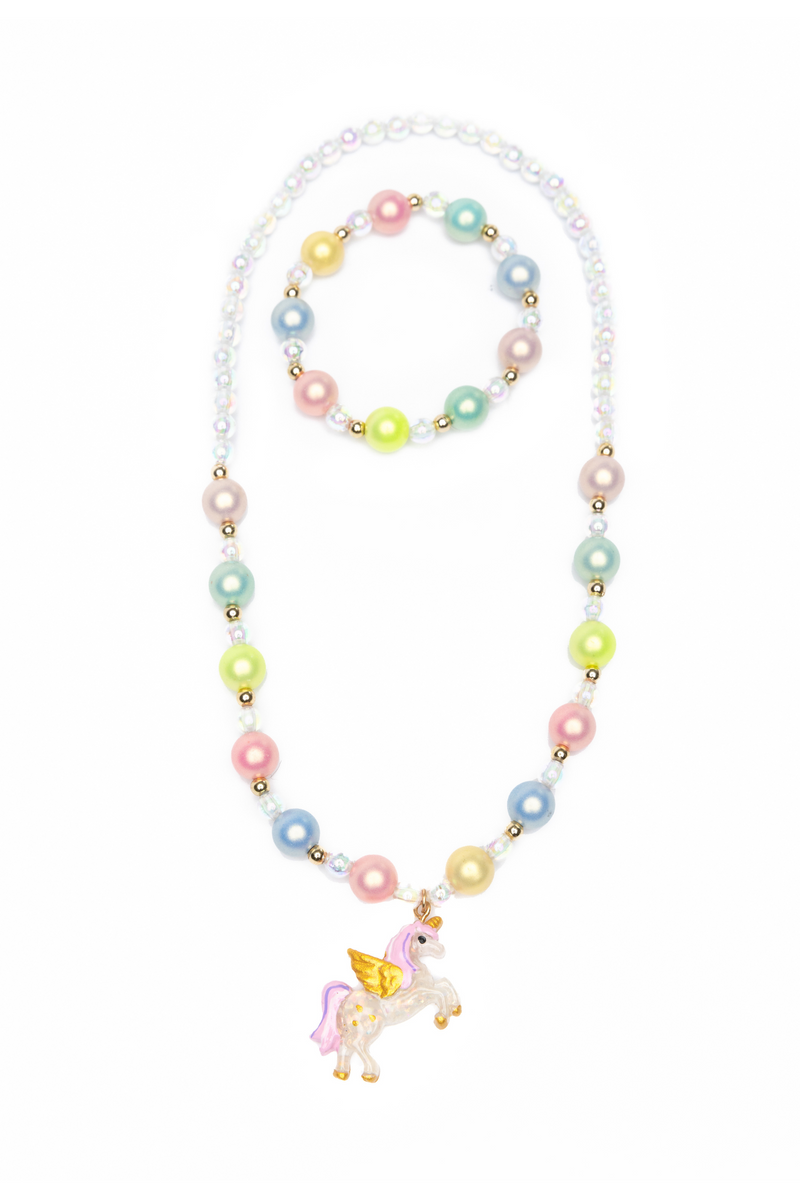 Happy-Go-Unicorn Necklace & Bracelet Set by Great Pretenders #86145