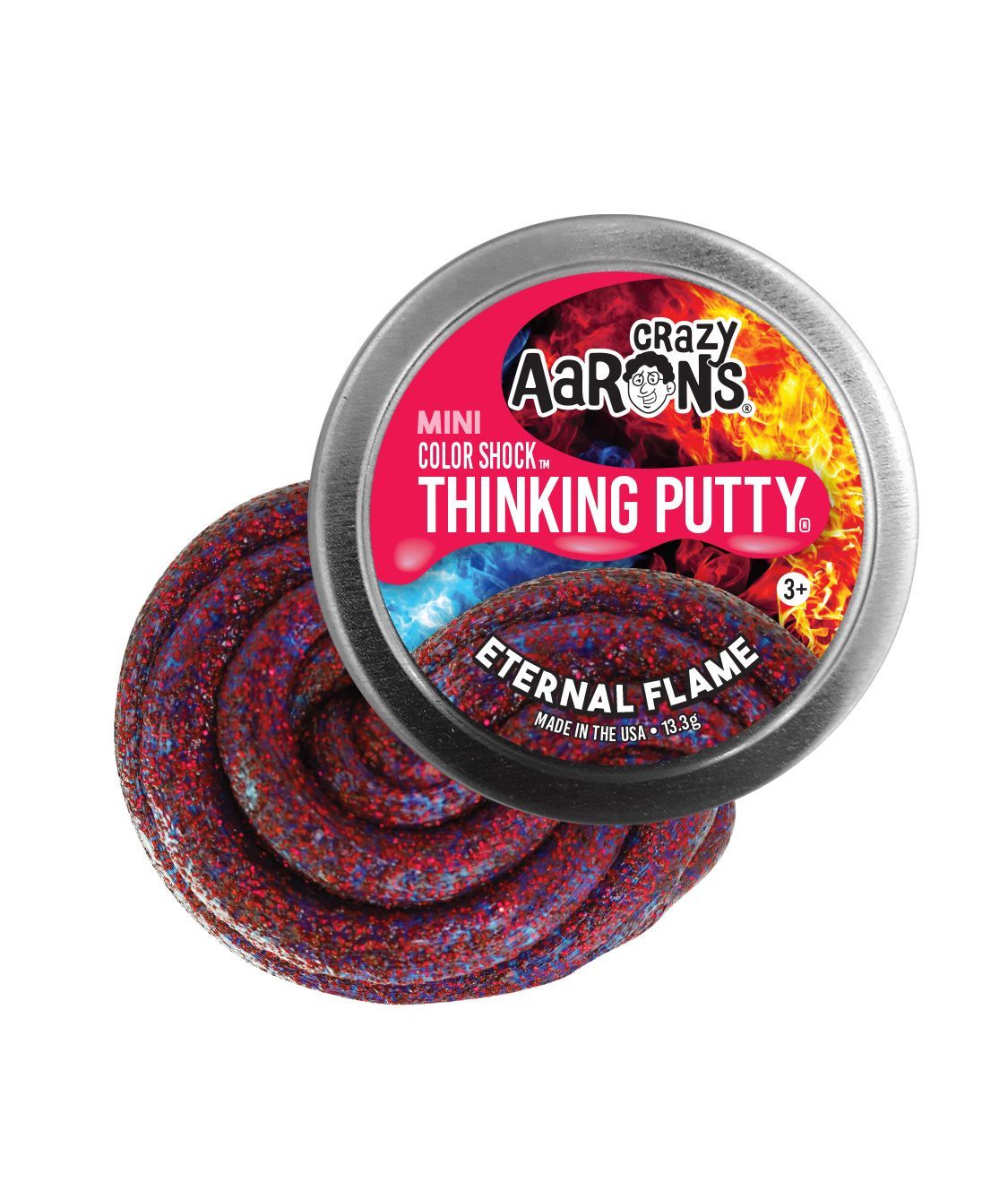 Eternal Flame Putty 2'' Tin Thinking Putty by Crazy Aaron’s