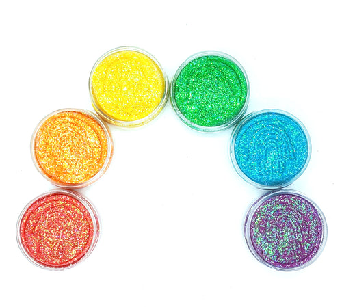 EGKD Rainbow Set Glitter KidDough by Earth Grown KidDoughs
