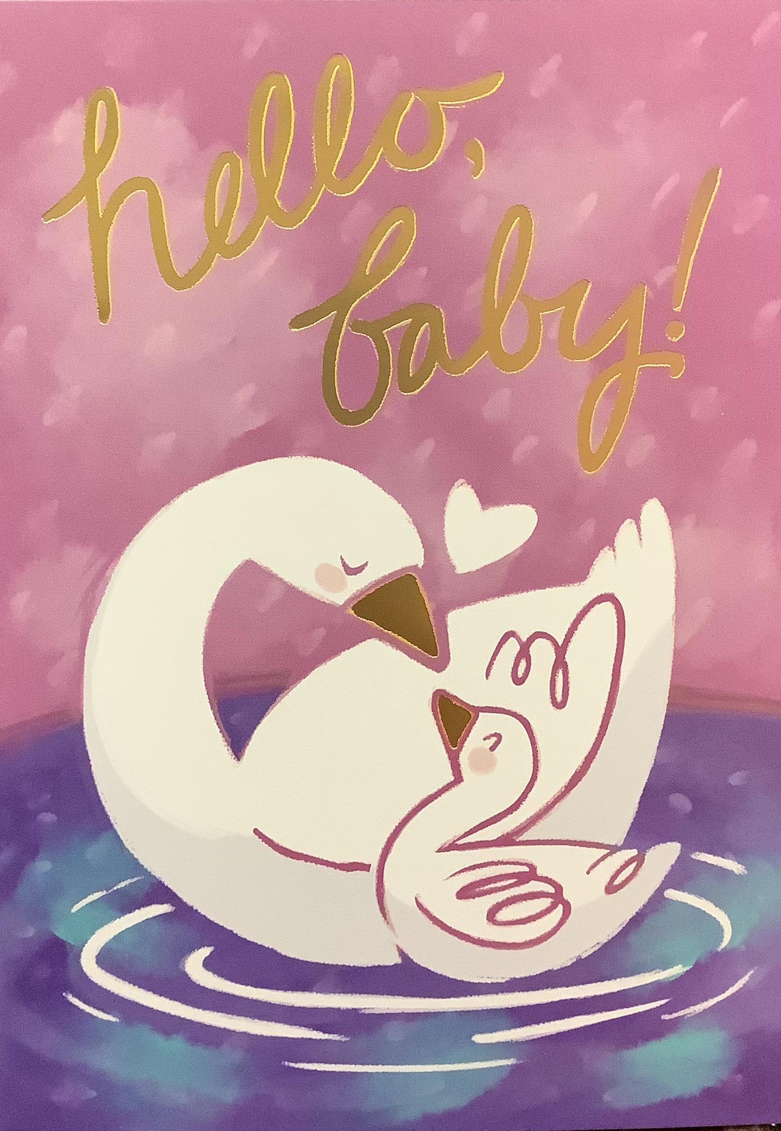 Baby Swan New Mother Baby Shower Card