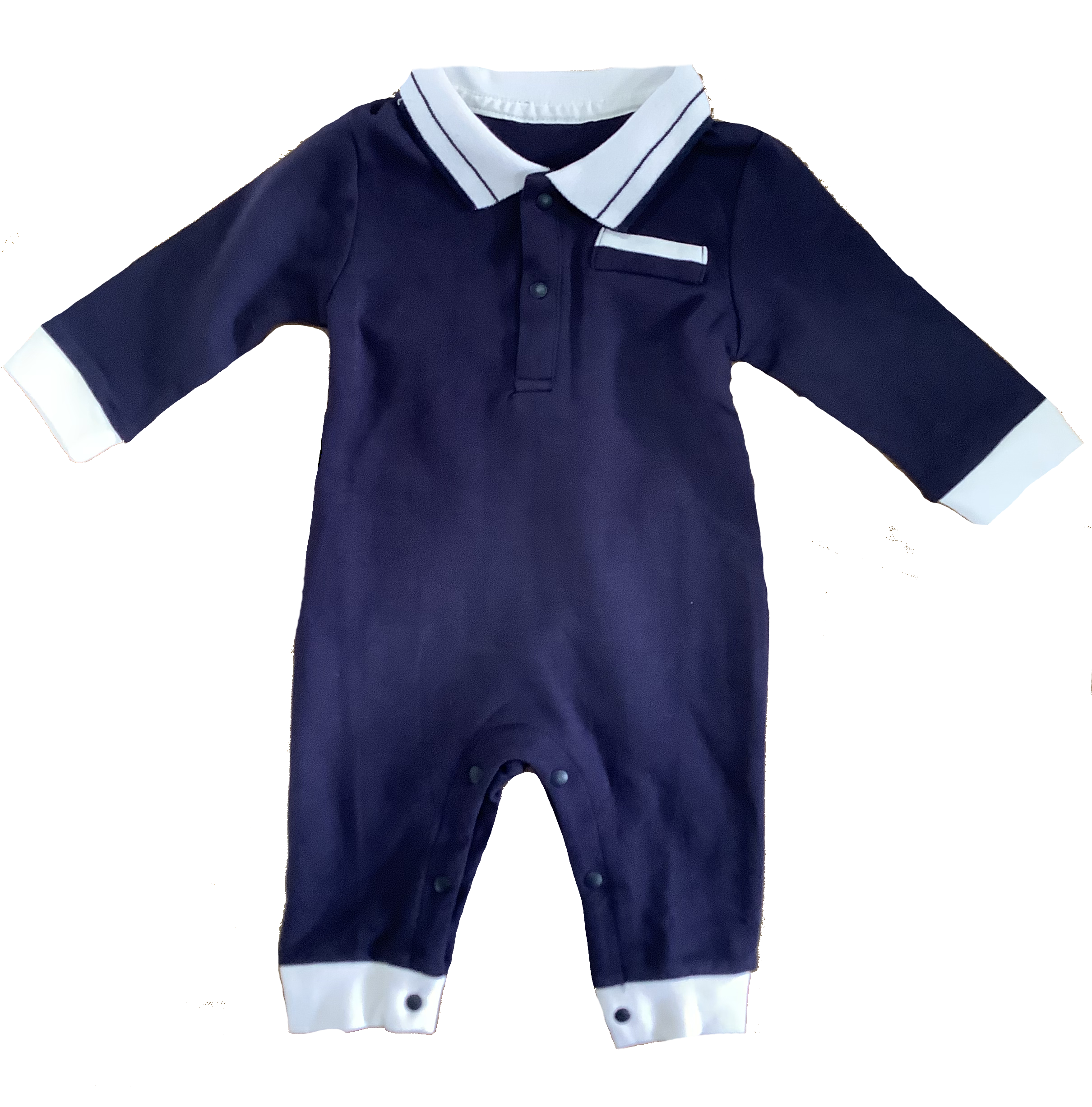 Navy Collared Jumpsuit