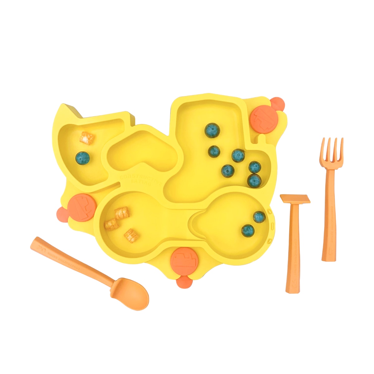 Constructive Eating Box- Yellow Plate & Orange Utensils by Constructive Eating