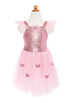 Pink Sequins Butterfly Dress & Wing- Size 5/7 by Great Pretenders #32315