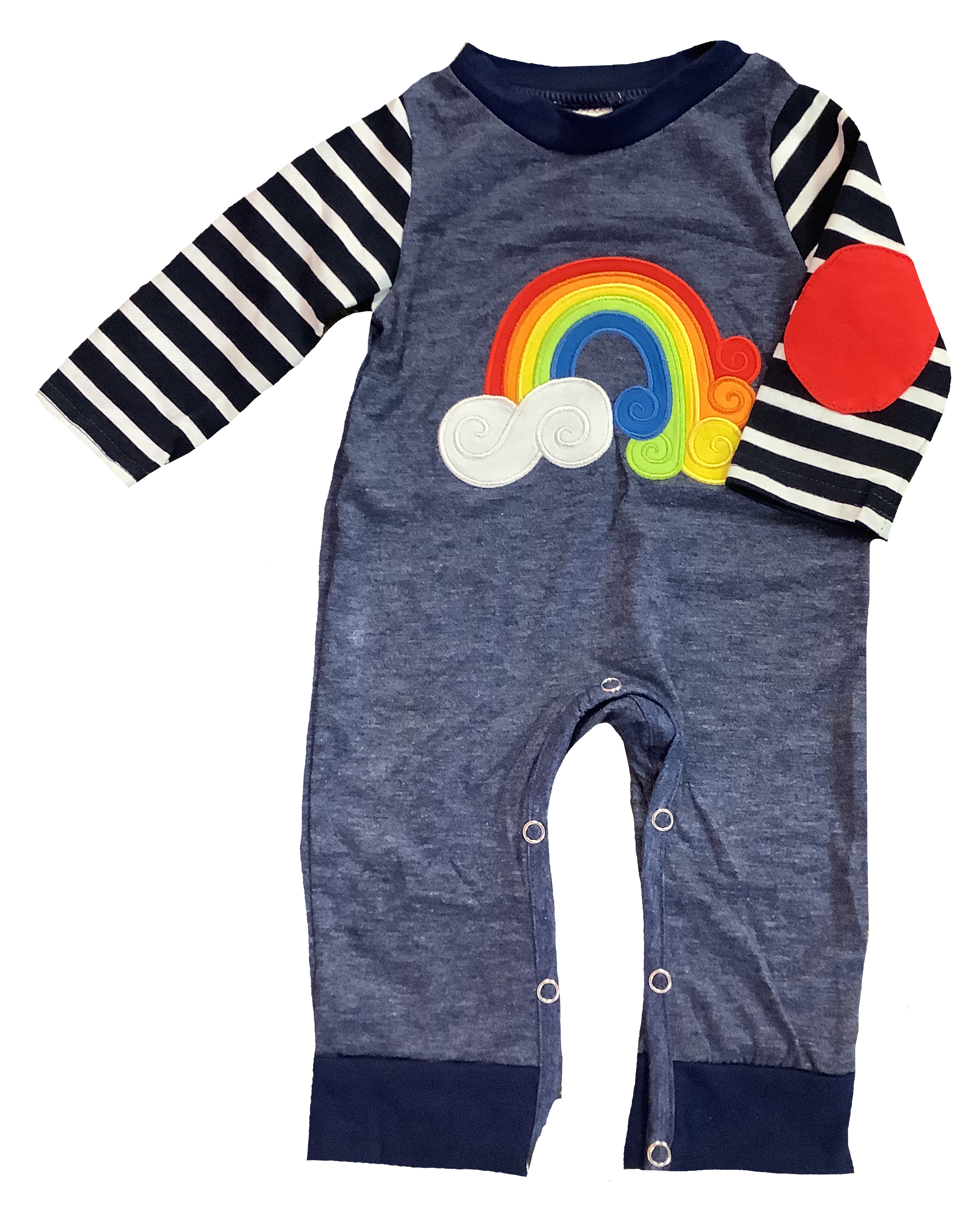 Navy Rainbow Baby Romper by Honeydew