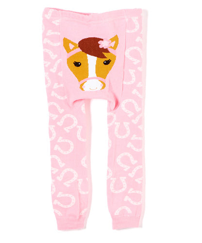 Pink Horse Cotton Leggings by Doodle Pants