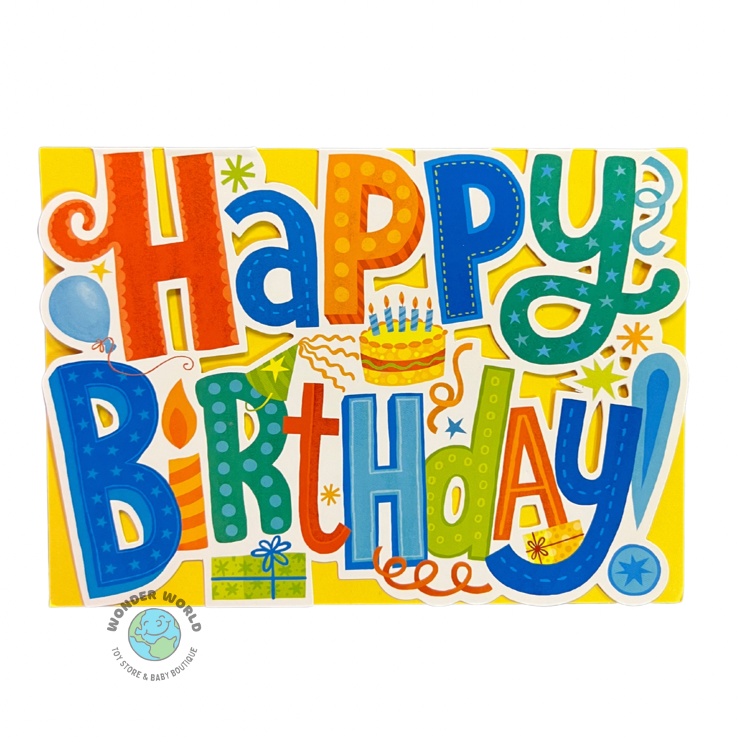 Happy Birthday Letters Die-Cut Birthday Card by Peaceable Kingdom