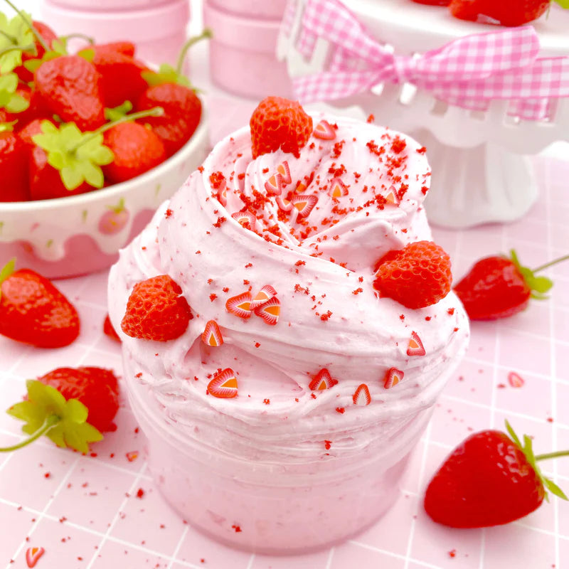 Strawberry Mousse Fluffy Butter Slime by Kawaii Slime