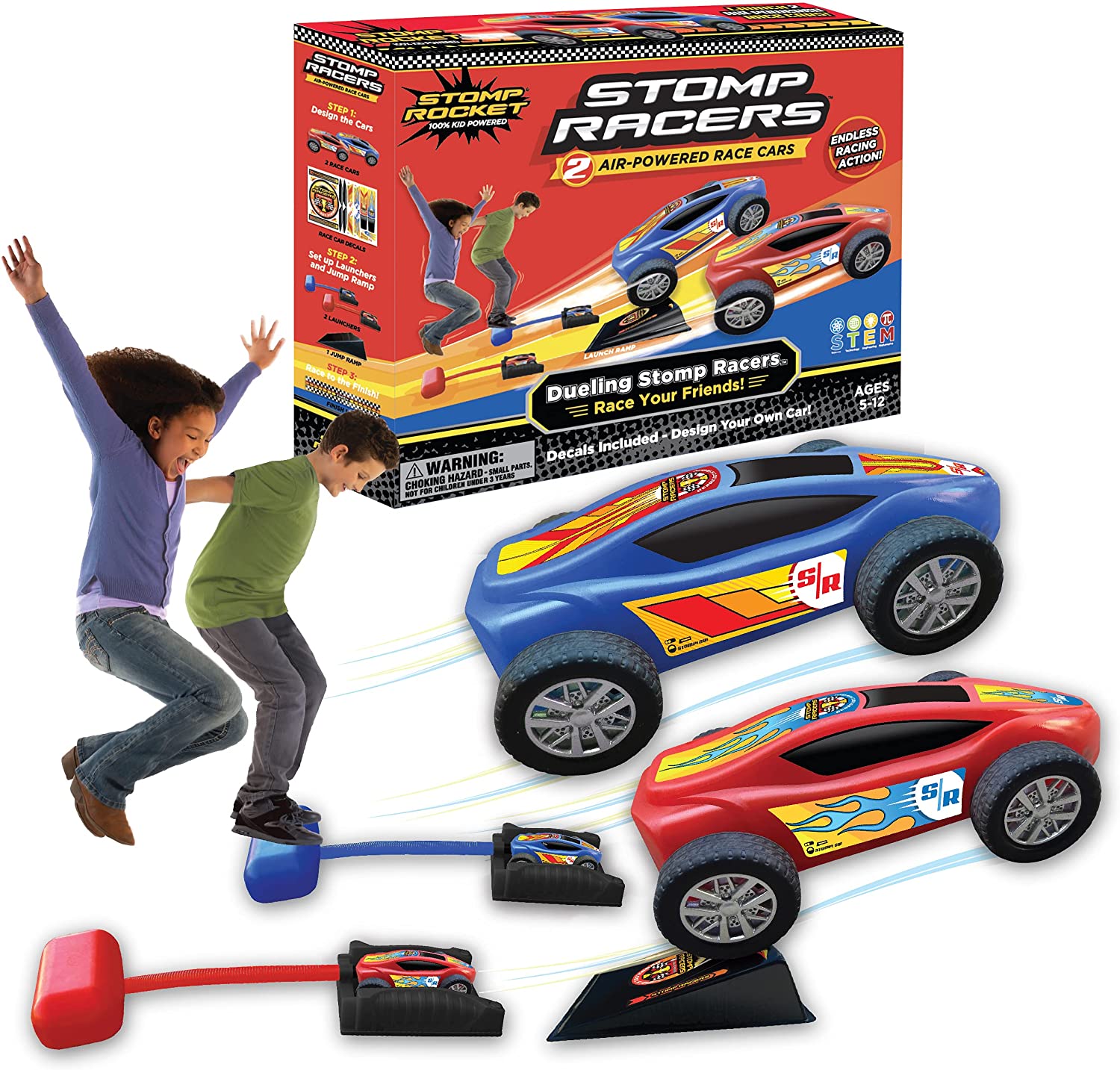 Dueling Stomp Racers: 2 Air Powered Race Cars by Stomp Rocket