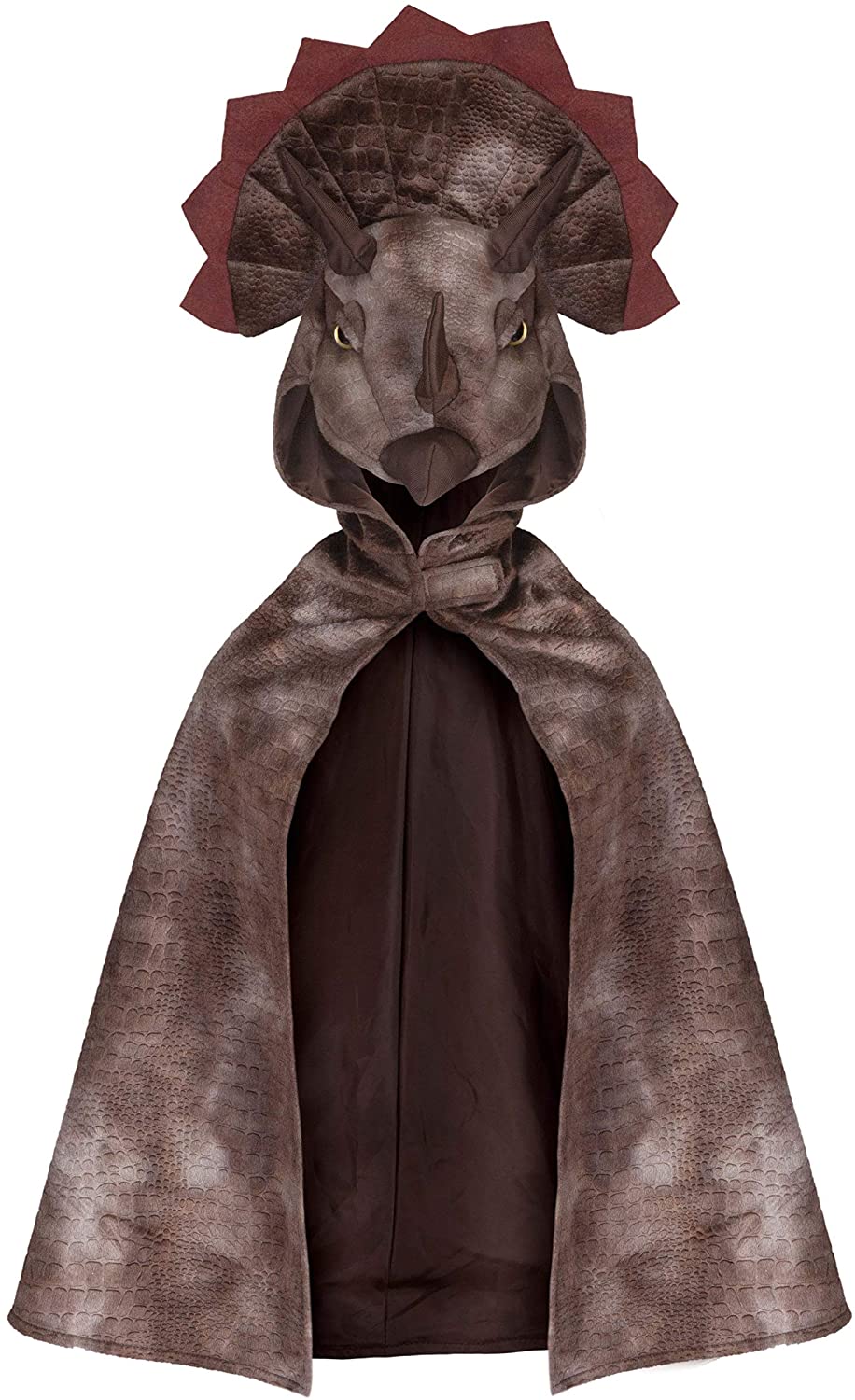 Triceratops Hooded Cape Brown- Size 4/5 by Great Pretenders #56795