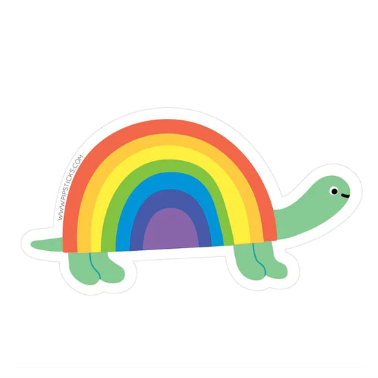 Rainbow Turtle Vinyl Sticker by Pipsticks #AS002071