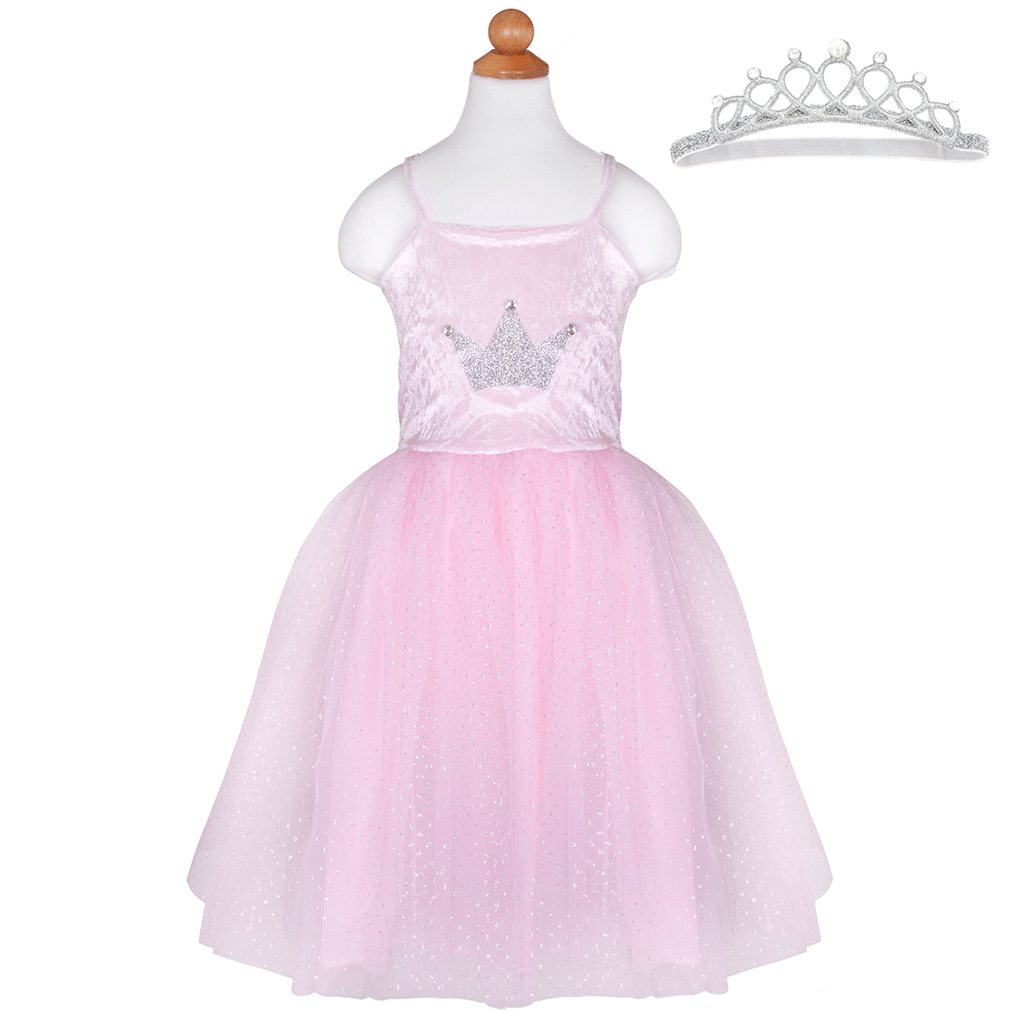 Pretty Pink Dress with Tiara- Size 3/4 by Great Pretenders #31113