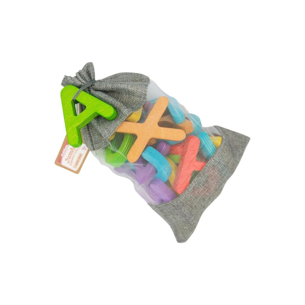 Jumbo 3” Wooden Letters A-Z with Bag Set by BeginAgain