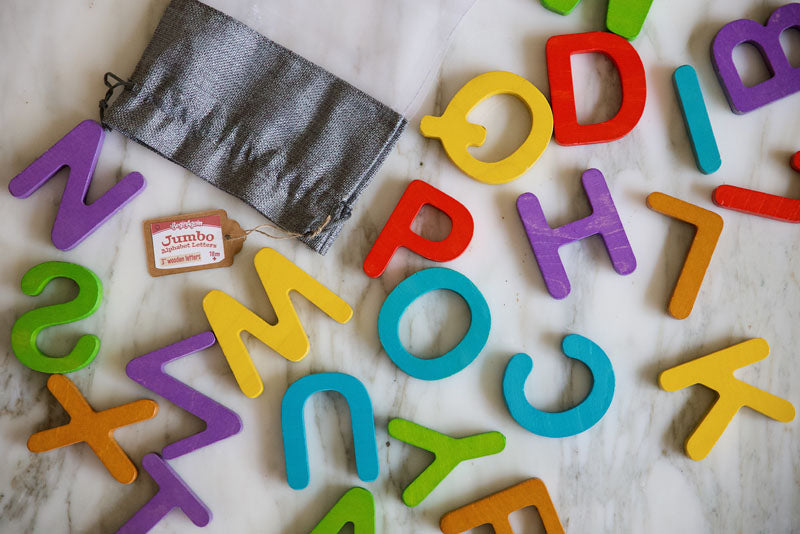 Jumbo 3” Wooden Letters A-Z with Bag Set by BeginAgain