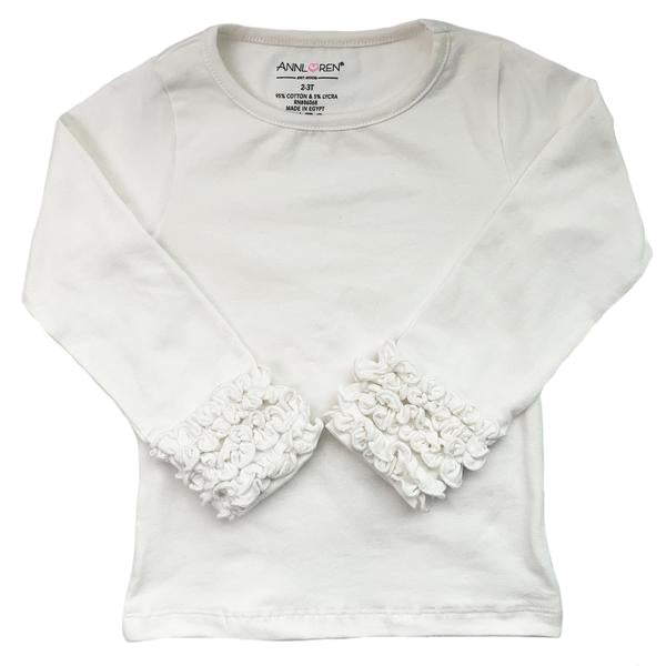 Cream Ruffle Layering Shirt by Ann Loren