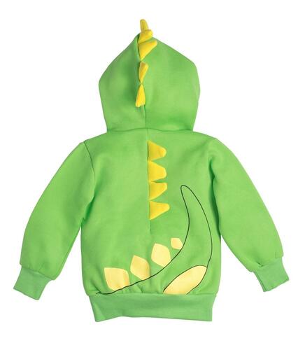 Dinosaur Green with Yellow Spikes 3D Hoodie by Doodle Pants