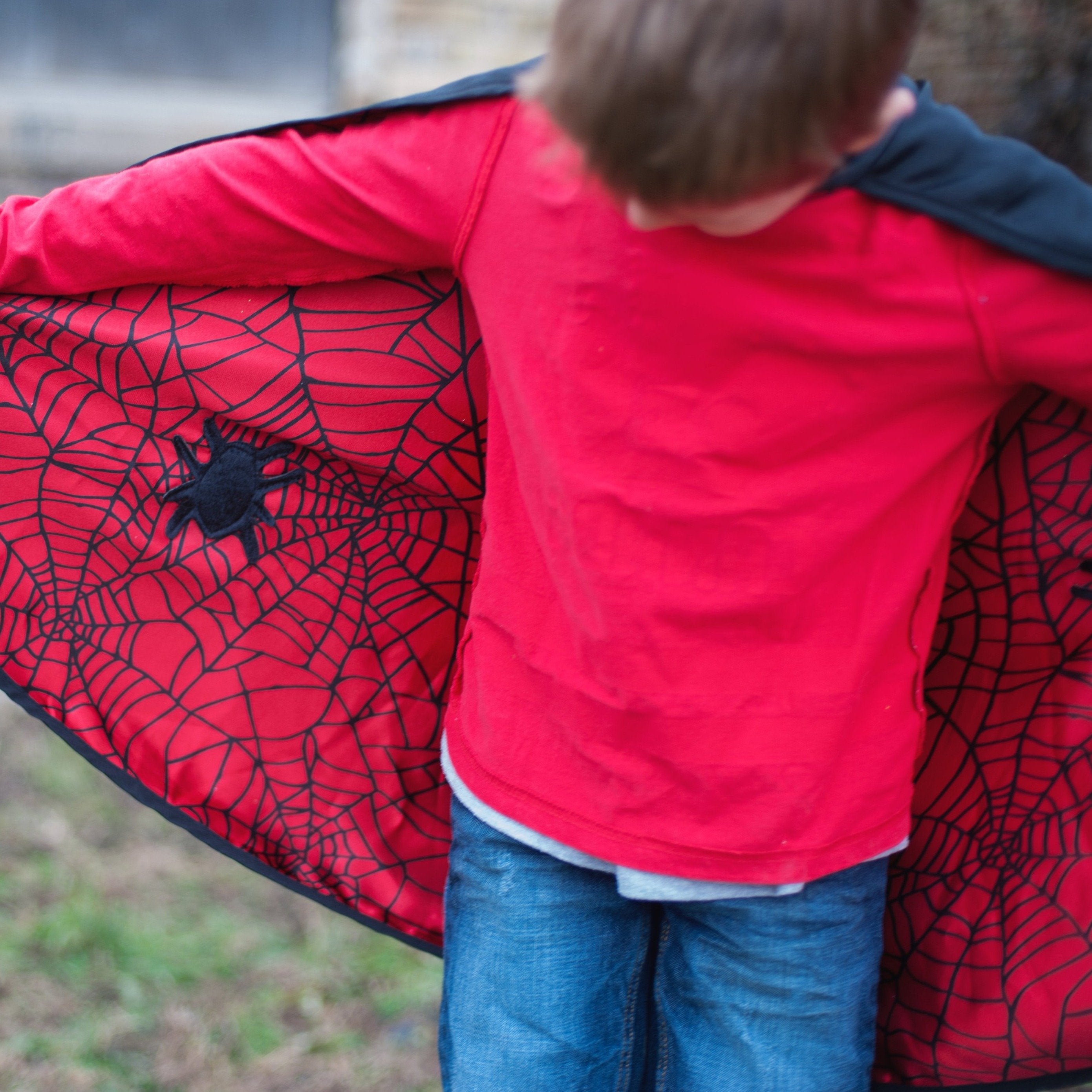 Reversible Spider & Bat Cape- Size 3/4 by Great Pretenders #55270