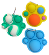 Colorful Paw Pop It Fidget Keychain