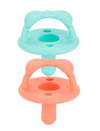 Sweetie Soother Pacifier Set (2 Pack)- Aquamarine & Peach Bows by Itzy Ritzy