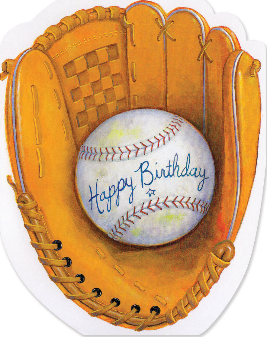 Baseball Glove Die-Cut Birthday Card by Peaceable Kingdom