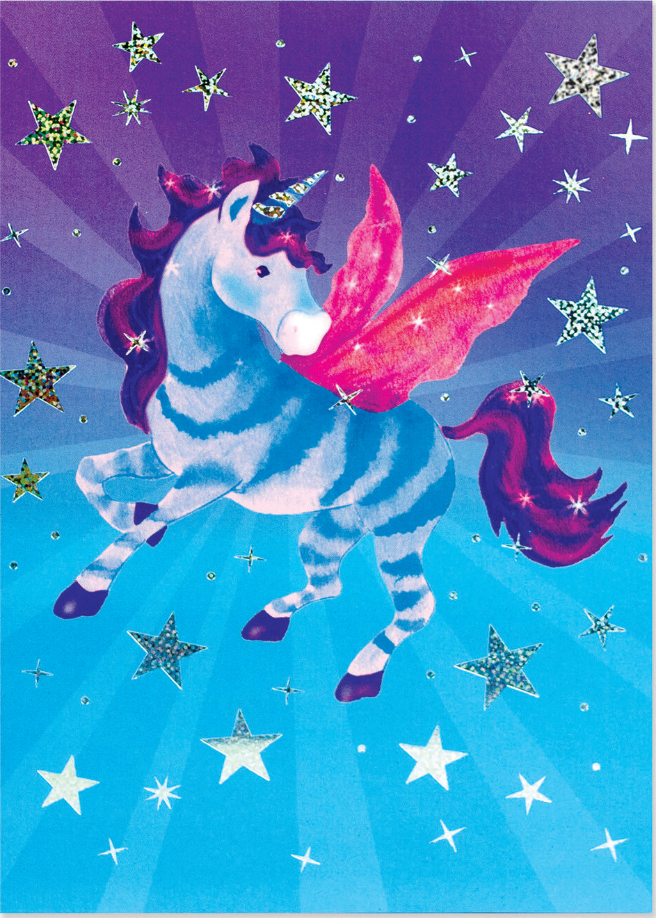 Starry Pegasus Unicorn Birthday Card