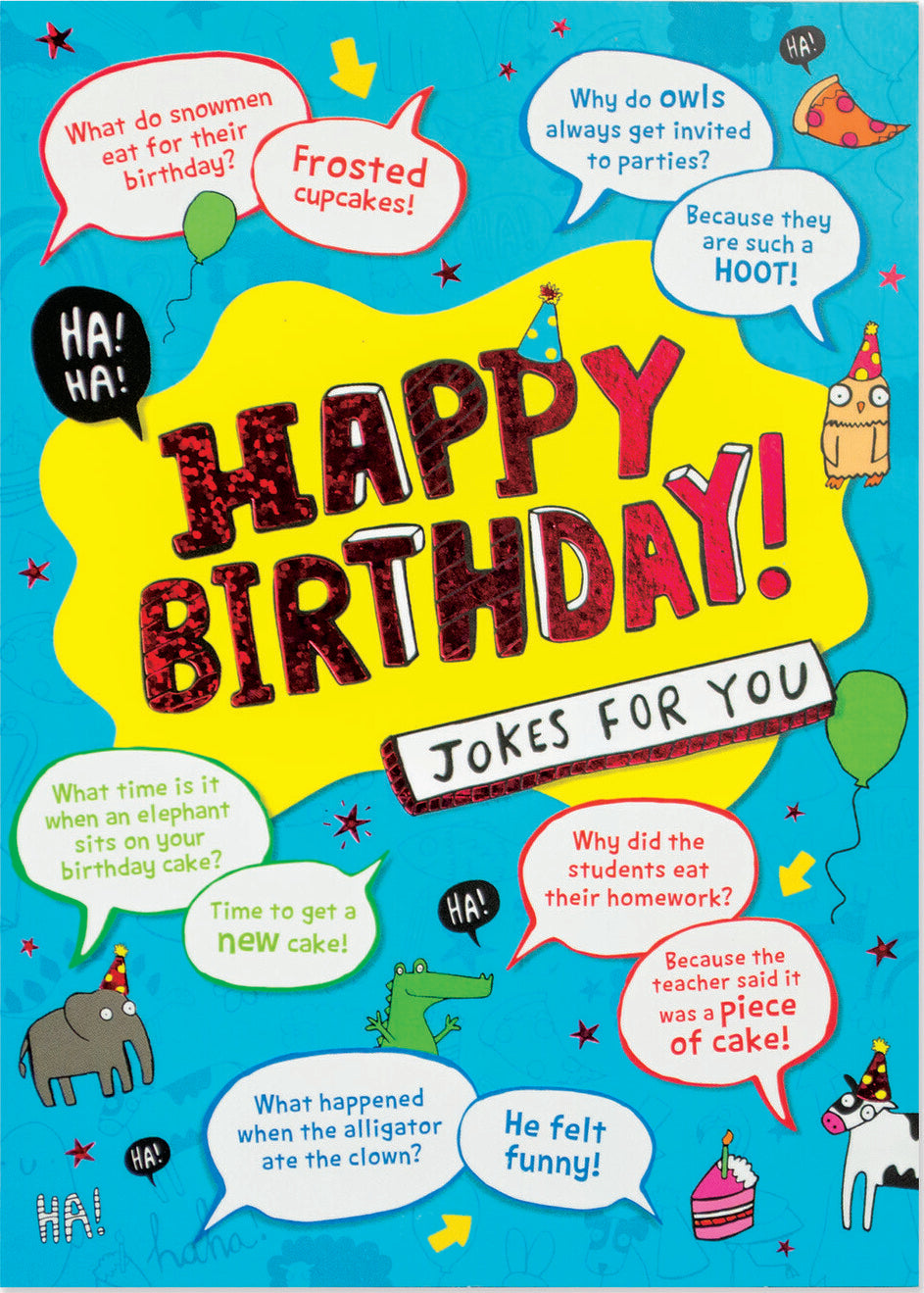Jokes Foil Birthday Card by Peaceable Kingdom