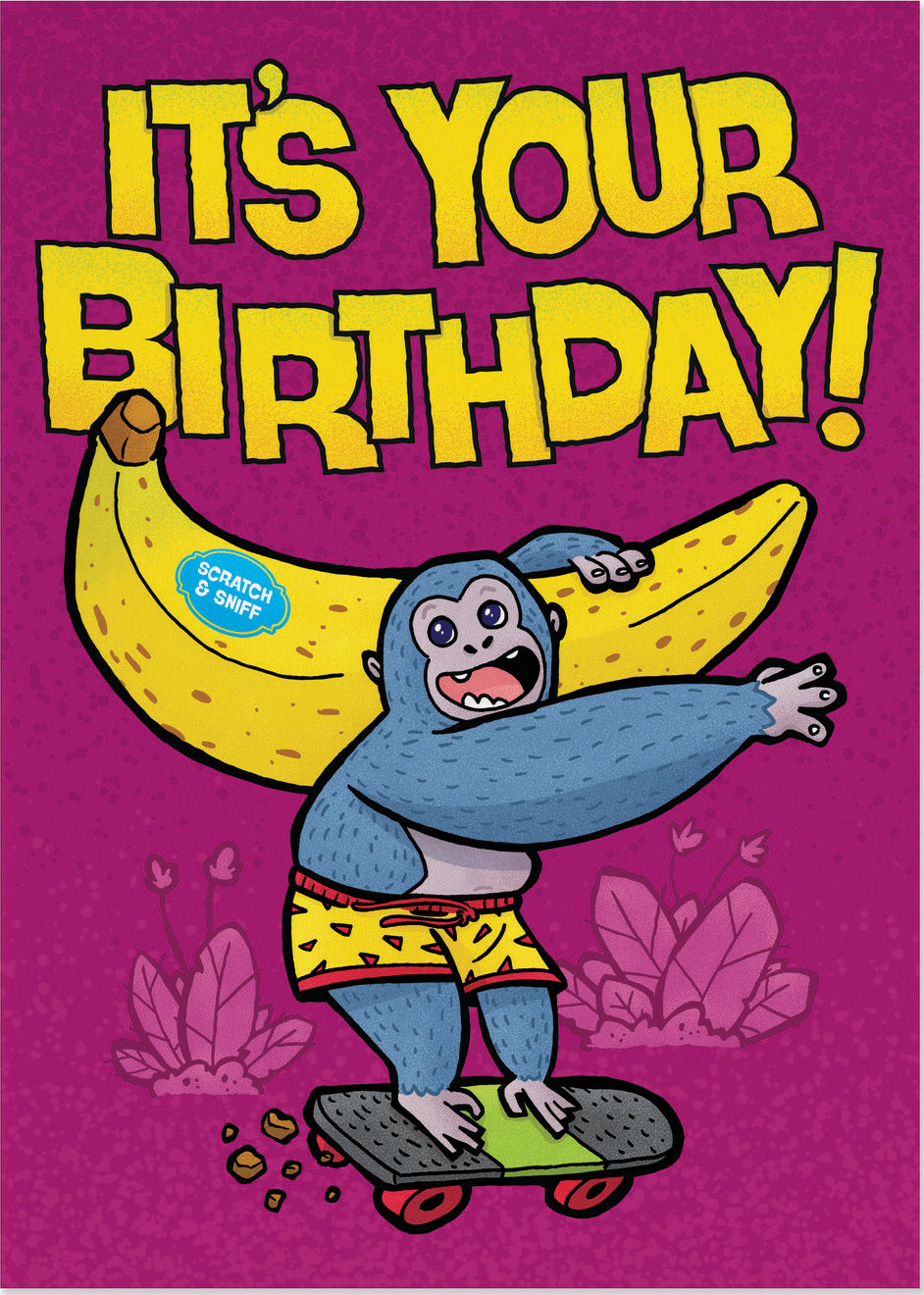 Monkey With Banana Scratch And Sniff Birthday Card by Peaceable Kingdom