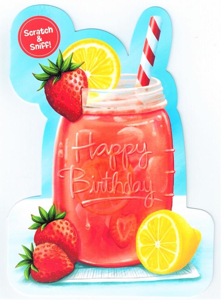 Scratch & Sniff: Strawberry Lemonade Birthday Card by Peaceable Kingdom