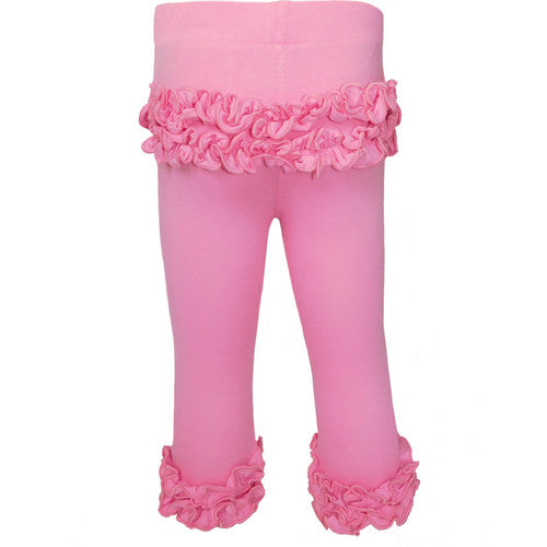 AnnLoren Pink Ruffle Butt Baby Cotton Leggings