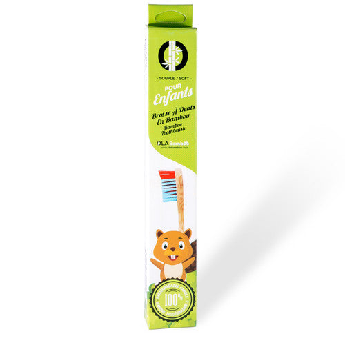 Bamboo Toothbrush Green White by Ola Bamboo