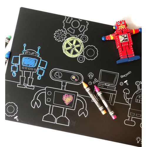Imagination Starters Chalkboard Robot Workshop Placemat